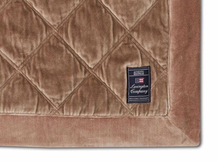 LEXINGTON Tagesdecke QUILTED COTTON VELVET BEDSPREAD, Mid Brown, 260 x 240-31120
