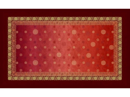 rote Tischdecke in 150x250 und Ornamenten