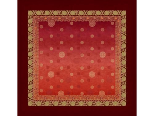 Rote Tischdecke in 170x170 mit Ornamentendesign