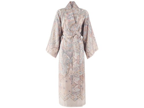 Pastellfarbener Kimono in Paisleymuster und mit Bindegürtel