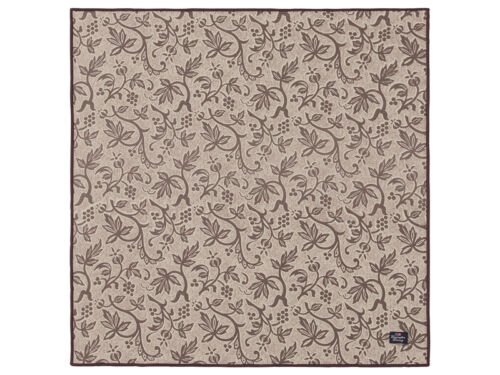 Braun-beige Stoffserviette mit Blätterranken