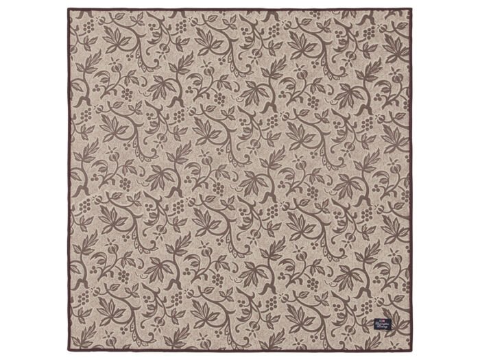 Braun-beige Stoffserviette mit Blätterranken